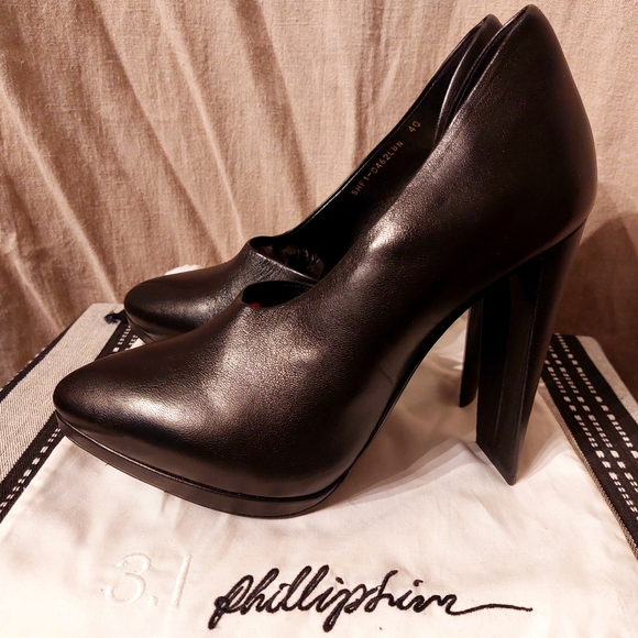 🔥Host Pick🔥3.1 Phillip Lim black leather stiletto platform pumps, EU40/9, EUC - Picture 7 of 14